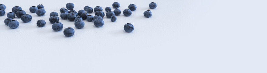 Blueberries and cranberries, berries on a white background. Berry light background.
