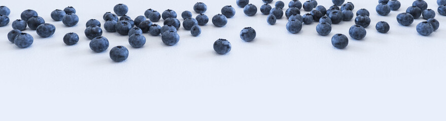 Blueberries and cranberries, berries on a white background. Berry light background.