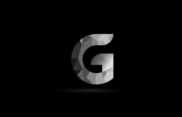 black and white alphabet letter g logo icon design