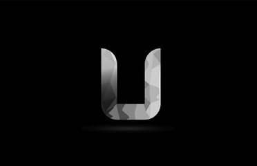 black and white alphabet letter u logo icon design © dragomirescu
