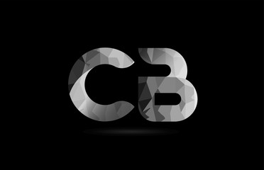 black and white alphabet letter cb c b logo combination
