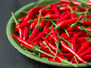 rustic red bird eye chilies