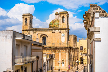 Fototapeta na wymiar Salento Taurisano church Transfigurazion Lecce Apulia Italy