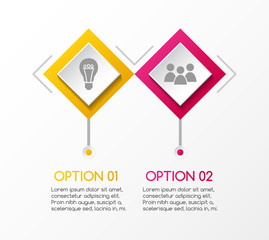 Rhombus infographic with business icons. Vector.