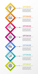 Colorful infographic layout with business icons. Vector.