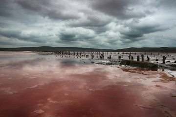 Salt Lake Chokrak in Crimea