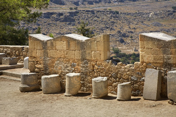 Acropolis in Lindos. Rhodes island. Greece