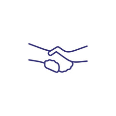 Handshake line icon. Shaking hands, partners, businessmen. Dealing concept. Can be used for topics like business, partnership, meeting, signing contract