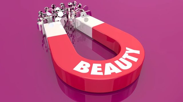 Beauty Pretty Appearance Magnet Pulling People 3d Animation