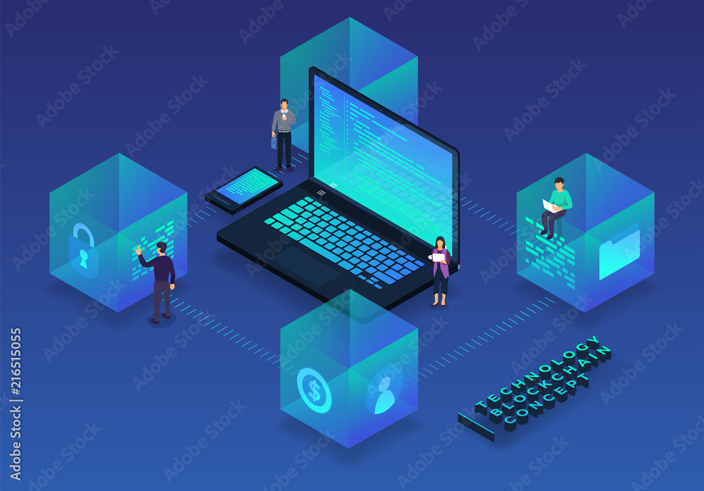 Poster concept blockchain technology