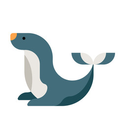 Sea lion flat illustration