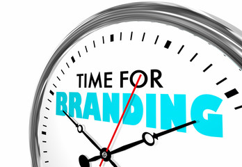 Time for Branding Marketing Identity Clock Words 3d Illustration