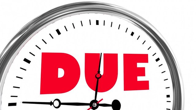 Due Time Deadline Now Clock Words 3d Animation
