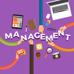Fototapeta premium Flat design concept hand create management. Vector illustrations.