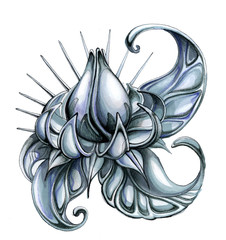 studded steel lotus
