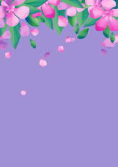 Pastel colored design with oleander flowers