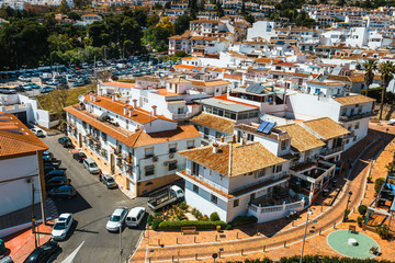 view of Mijas village at sunny day, Costa del Sol, Andalusia, Spain