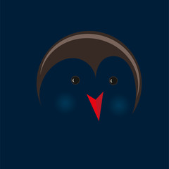 Cute birthday baby sticker with penguin