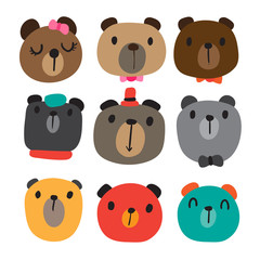 Naklejka premium bear character collection design