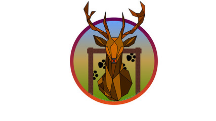 Deer. Stylized head of a deer. Hunting symbol for your design