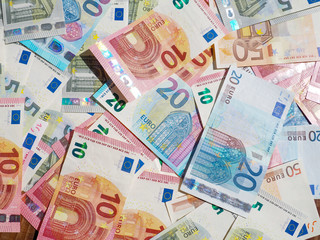 Background with money, Banknotes of the european union