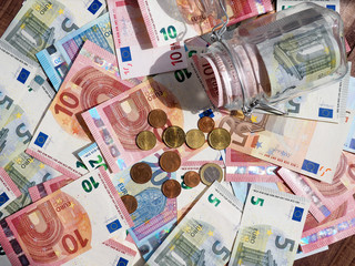 Background with money, Banknotes of the european union