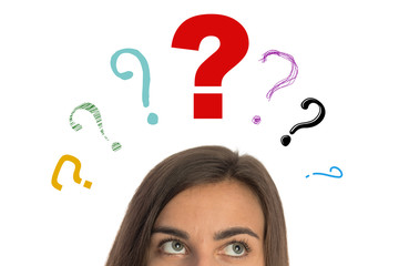 Girl with a question mark
