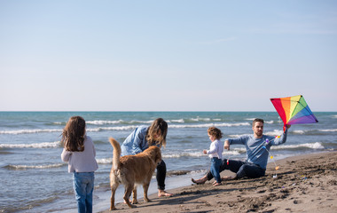 happy young family enjoying vecation during autumn day