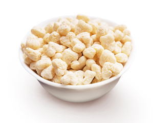 Corn hearts in bowl isolated on white