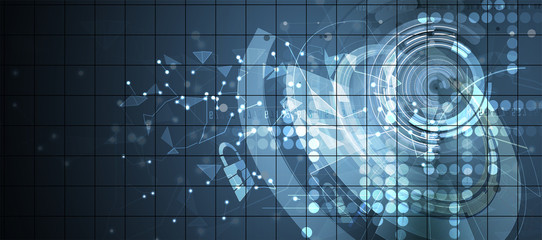 Cybersecurity and information or network protection. Future technology web services for business and internet project