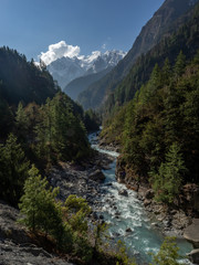 Obraz premium Turquoise River on Annapurna Circuit