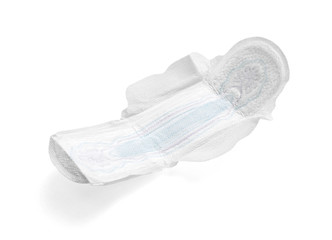 Sanitary pads on white background, included clipping path