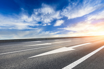 Beautiful sky cloud and asphalt road landscape