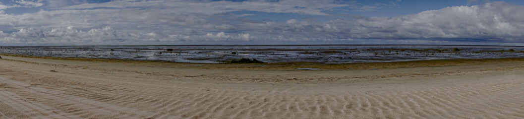View over beach in Denmark on the island Fanoe