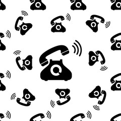 Telephone Receiver Icon Seamless Pattern