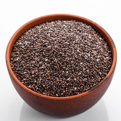 chia seeds on a white acrylic background