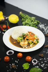 Stir fried Oyster sauce with rice