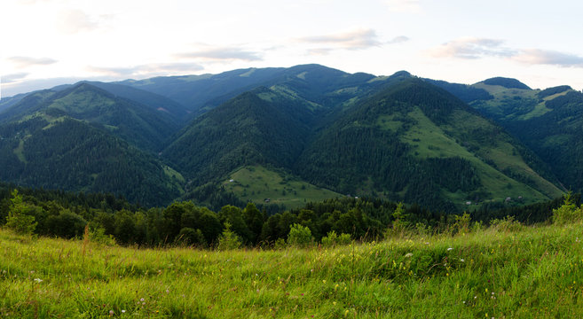 Fototapeta beautiful landscape of mountains against the blue sky