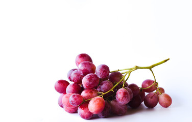 red grapes isolated on white background. selective focus.