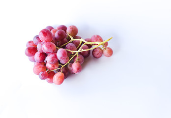 red grapes isolated on white background. selective focus.