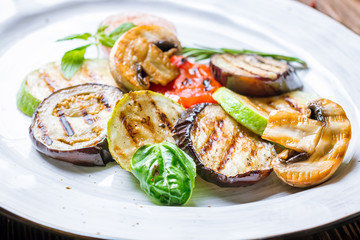 grilled vegetables on a plate