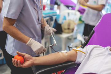 blood donation picture with soft-focus and over light in the background