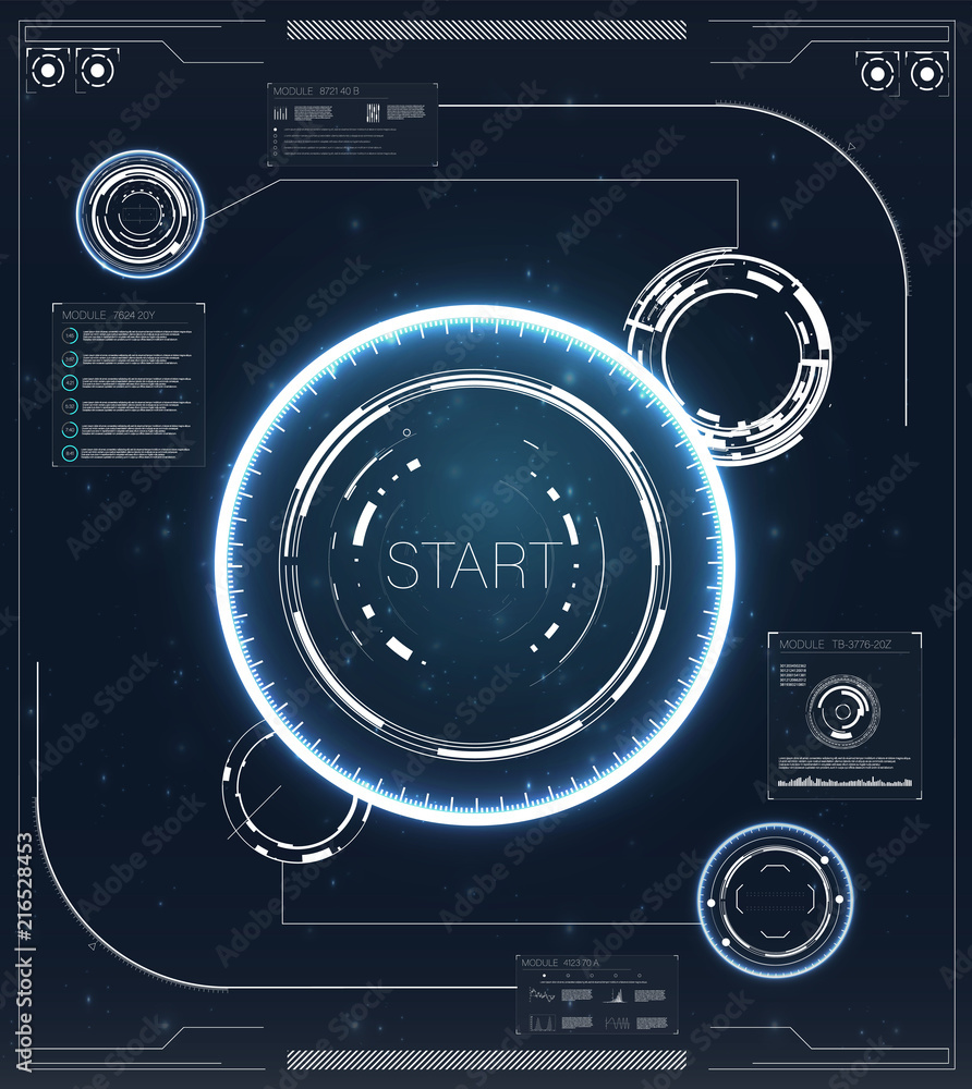 Poster hud game for concept design. technology connection concept. future interface. radar screen.