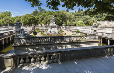 The garden jardin de la Fontaine in Nimes. Gard, Provence, France, Europe