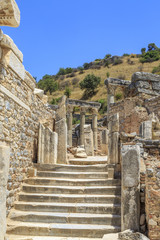 Fototapeta na wymiar Stairs near terrace houses in Ephesus, Izmir, Turkey