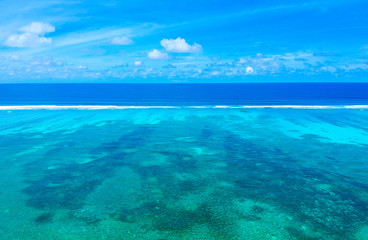 Aerial view over indian ocean