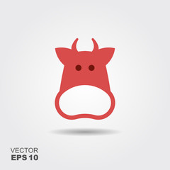 Cow head icon isolated on white background