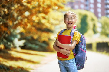 Girls with backpack