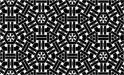 Abstract seamless black and white pattern