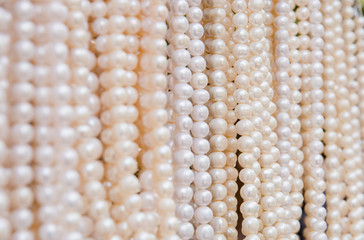 beads made of natural pearls in the Indonesian market of handmade.